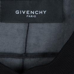 Pre Owned Givenchy Black Silk Graphic Printed Oversized Sheer Blouse XS