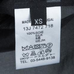 Pre Owned Givenchy Black Silk Graphic Printed Oversized Sheer Blouse XS