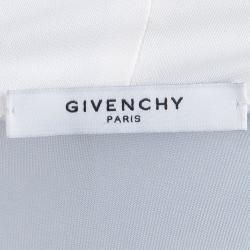 مملوكة مسبقًا توب جيفنشي تريكو أبيض ديرابيه رقبة قلنسوة أكمام طويلة M