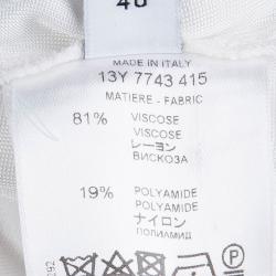 مملوكة مسبقًا توب جيفنشي تريكو أبيض ديرابيه رقبة قلنسوة أكمام طويلة M