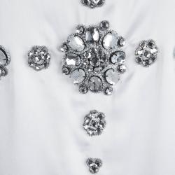 Pre Owned تونيك جيفنشي أبيض مزخرف بلا أكمام XS