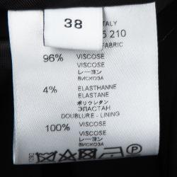 Givenchy Black Knit Ruffle Detail Zip Front High Low Peplum Jacket M