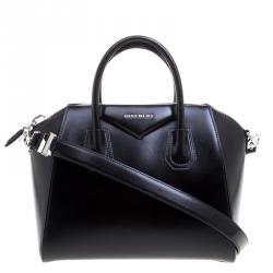 Pre Owned Givenchy Black Leather Small Antigona Satchel