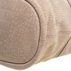 Pre Owned Givenchy Beige Croc Embossed Leather Medium Nightingale Tote