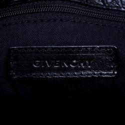 Pre Owned Givenchy Black Croc Embossed Leather Folded Chain Clutch