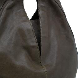 Pre Owned Givenchy Military Green Leather Medium Tinhan Hobo