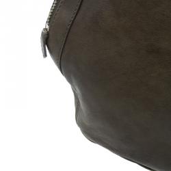 Pre Owned Givenchy Military Green Leather Medium Tinhan Hobo