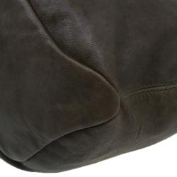 Pre Owned Givenchy Military Green Leather Medium Tinhan Hobo