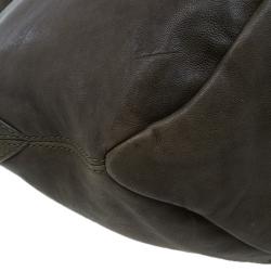 Pre Owned Givenchy Military Green Leather Medium Tinhan Hobo