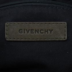 Pre Owned Givenchy Military Green Leather Medium Tinhan Hobo