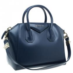 Pre Owned حقيبة جيفنشي أنتيغونا جلد أزرق داكن صغيرة