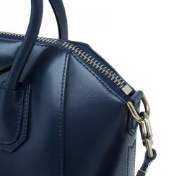 Pre Owned حقيبة جيفنشي أنتيغونا جلد أزرق داكن صغيرة