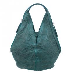 Pre Owned Givenchy Green Textured Leather Small Tinhan Hobo Bag