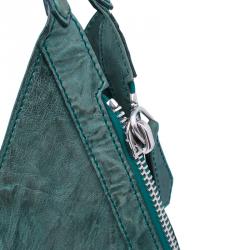 Pre Owned Givenchy Green Textured Leather Small Tinhan Hobo Bag