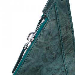 Pre Owned Givenchy Green Textured Leather Small Tinhan Hobo Bag