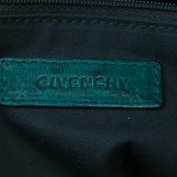 Pre Owned Givenchy Green Textured Leather Small Tinhan Hobo Bag