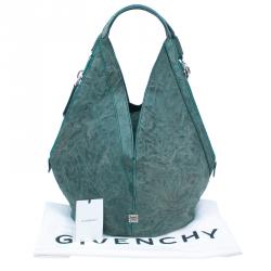 Pre Owned Givenchy Green Textured Leather Small Tinhan Hobo Bag