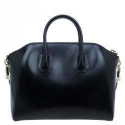 Pre Owned Givenchy Black Leather Medium Antigona Satchel