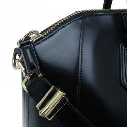 Pre Owned Givenchy Black Leather Medium Antigona Satchel
