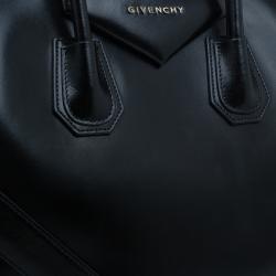 Pre Owned Givenchy Black Leather Medium Antigona Satchel