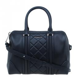 Pre Owned Givenchy Black Quilted Leather Medium Lucrezia Duffle Bag