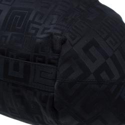 Pre Owned Givenchy Black Fabric Logo Print Hobo