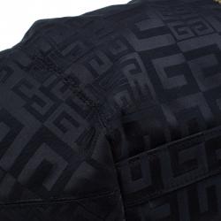 Pre Owned Givenchy Black Fabric Logo Print Hobo
