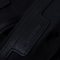 Pre Owned Givenchy Black Fabric Logo Print Hobo
