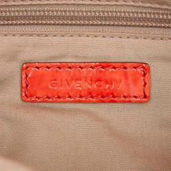 Pre Owned Givenchy Apricot Distressed Patent Leather Hobo