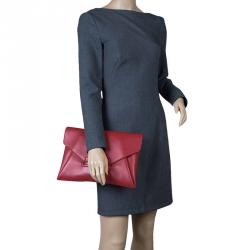 Pre Owned حقيبة جيفنشي إنفيلوب انتيغونا متوسطة جلد حمراء