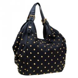 Pre Owned Givenchy Black Nylon Studded New Sacca Hobo