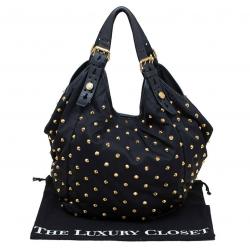 Pre Owned Givenchy Black Nylon Studded New Sacca Hobo