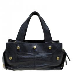 Pre Owned حقيبة جيفنشي جلد أسود بأزرار مزينة