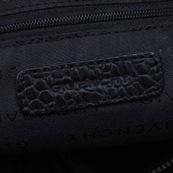Pre Owned Givenchy Black/Grey Fabric Logo Print Hobo