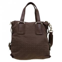 Givenchy Brown Canvas Jacquard Top Handle Bag