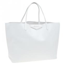 مملوكة مسبقًا Givenchy White Leather Large Antigona Shopping Tote