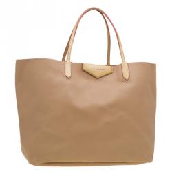 Pre Owned حقيبة يد جيفنشي شوبينغ انتيغونا كبيرة جلد بني فاتح