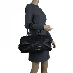 مملوكة مسبقًا حقيبة جيفنشي بوغاتي جلد حُبيبي سوداء