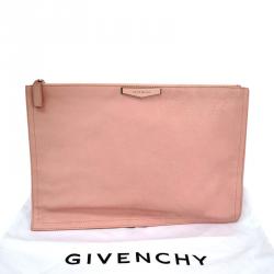 Pre Owned Givenchy Pink Leather Large Antigona Pouch