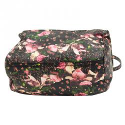 Pre Owned Givenchy Black Floral Leather Small Pandora Crossbody Bag