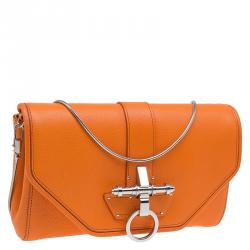 Pre Owned حقيبة كتف جيفنشي اوبسيديا جلد برتقالي