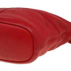 Pre Owned حقيبة كتف جيفنشي نايتينغيل صغيرة جلد حمراء