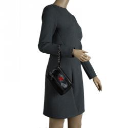 Pre Owned حقيبة كلاتش جيفنشي حمالة معصم باندورا ستار جلد سوداء