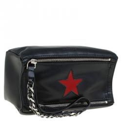 Pre Owned حقيبة كلاتش جيفنشي حمالة معصم باندورا ستار جلد سوداء