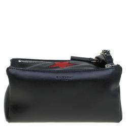 Pre Owned حقيبة كلاتش جيفنشي حمالة معصم باندورا ستار جلد سوداء