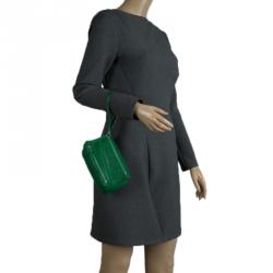 مملوكة مسبقًا حقيبة كلاتش جيفنشي حمالة معصم باندورا جلد خضراء