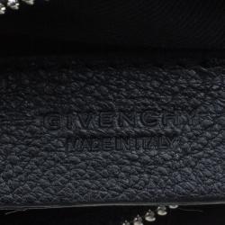Pre Owned Givenchy Black Leather Pandora Wristlet Clutch
