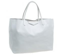 Pre Owned حقيبة يد جيفنشي انتيغونا شوبينغ كبيرة جلد بيضاء