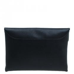 Pre Owned Givenchy Black Leather Medium Antigona Envelope Clutch