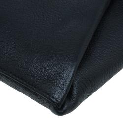 Pre Owned Givenchy Black Leather Medium Antigona Envelope Clutch